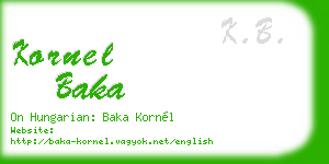 kornel baka business card