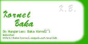 kornel baka business card